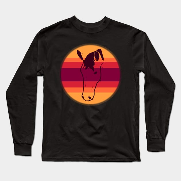 Sunset horse face Long Sleeve T-Shirt by RedHeadAmazona